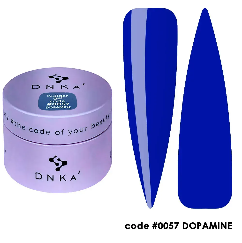 86899898045284 DNKa' Builder Gel Dopamine #0057 15 ml – niebieski żel budujący UV LED - obrazek 1