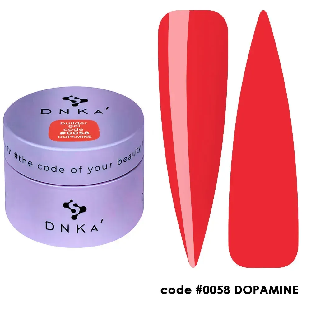 95168867539316 DNKa' Builder Gel Dopamine #0058 15 ml – czerwony żel budujący UV LED - obrazek 1