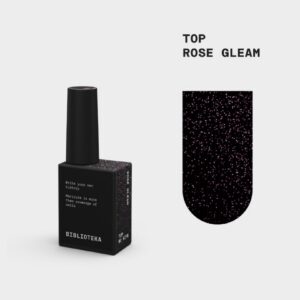 BIBLIOTEKA Rose Gleam Top 10 ml Top Hybrydowy z Różową Drobinką