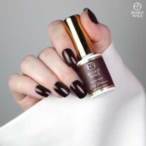Boska Nails DARK ROMANCE Addicted Game 771 – Lakier Hybrydowy Ciemne Bordo z Drobinkami 6 ml - obrazek 5