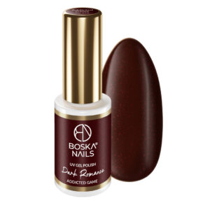 Boska Nails DARK ROMANCE Addicted Game 771 – Lakier Hybrydowy Ciemne Bordo z Drobinkami 6 ml