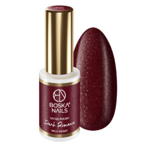 Boska Nails DARK ROMANCE Wild Heart 774 – Lakier Hybrydowy Ciemna Czerwień z Drobinkami 6 ml