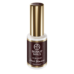 Boska Nails DARK ROMANCE Sinful Night 777 – Lakier Hybrydowy Ciemny Brąz z Drobinkami 6 ml - obrazek 5