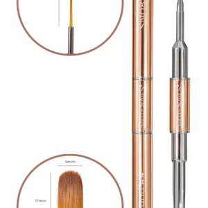 Saute Nails Pędzel Dwustronny Round #4 + SN08 – do Żelu, Zdobień i Metody Bez Piłowania