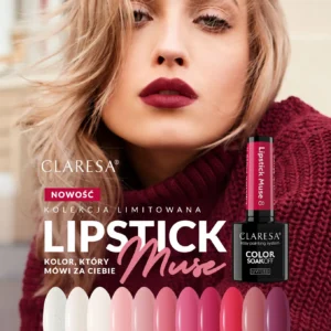 Claresa Lipstick Muse 8 – Malinowy Róż Lakier Hybrydowy 5 g - obrazek 3