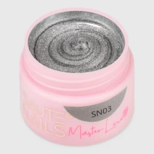 Saute Nails Master Line SN03 5g – Żel do Zdobień Srebrny z Drobinkami Bez Dyspersji