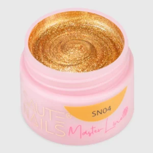 Saute Nails Master Line SN04 5g – Żel do Zdobień Złoty z Drobinkami Bez Dyspersji