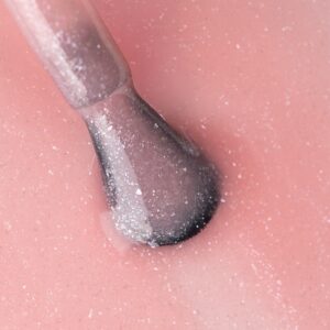PB Nails Baza hybrydowa Rubber Glitz Base 8ml – nude z efektem glamour — zdjęcie 1