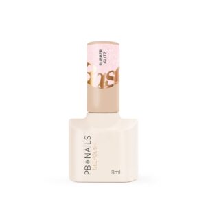 PB Nails Baza hybrydowa Rubber Glitz Base 8ml – nude z efektem glamour