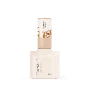 PB Nails Baza hybrydowa Rubber Cloud Base 8ml – mleczna biel ze srebrzystym pyłem