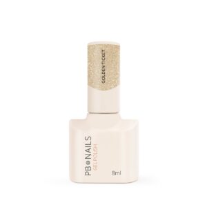 PB Nails Lakier hybrydowy Golden Ticket 8 ml – złoty brokat