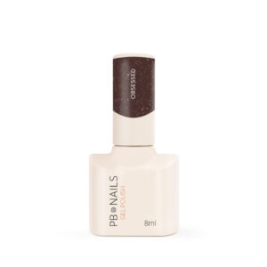 PB NAILS Lakier hybrydowy Obsessed 8 ml – czekoladowy z drobinkami, Mindset