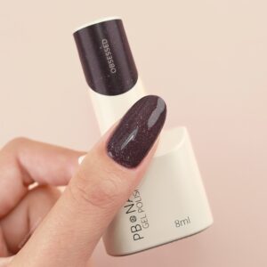 PB NAILS Lakier hybrydowy Obsessed 8 ml – czekoladowy z drobinkami, Mindset — zdjęcie 1