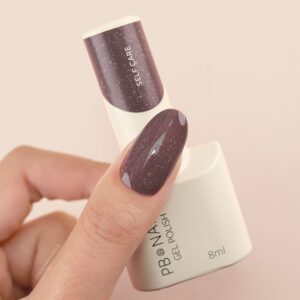 PB NAILS Lakier hybrydowy Self Care 8 ml – brąz z drobinkami, HEMA FREE — zdjęcie 1