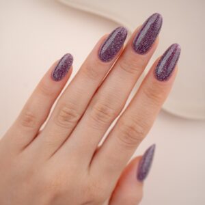 PB NAILS Lakier hybrydowy Vintage 8 ml – fioletowy śliwkowy odcień — zdjęcie 3