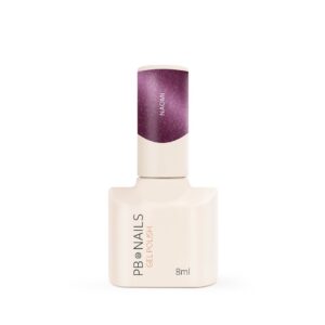 PB Nails Lakier hybrydowy Naomi 8ml – fiolet z różowo-srebrnym połyskiem Cat Eye