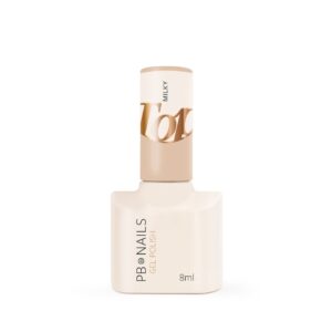 PB Nails Top do hybryd i żeli Milky Top Coat 8ml – subtelne, mleczne wykończenie
