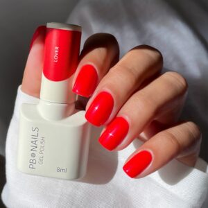 PB Nails Lover – Neonowa Czerwień Lakier Hybrydowy TPO Free 8ml — zdjęcie 2