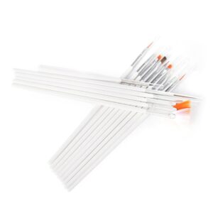 Pędzelki do żelu akrylu zdobień białe 15 elementów — zdjęcie 4