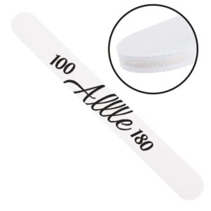Pilnik do paznokci Bezpieczny Pakiet Allle prosty biały środek 100/180 CU-12 High Quality — zdjęcie 1