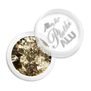 Pyłek metaliczny do paznokci MollyLac Płatki Alu Nr 12 Złoty 0,2 g — zdjęcie 3