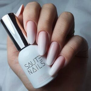 Saute Nails Baza hybrydowa Luxury Pink Base 8 ml – różowa 90% krycia — zdjęcie 2
