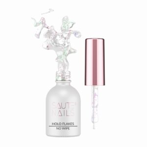 Saute Nails Holo Flakes Top No Wipe 8ml – top hybrydowy z holograficznymi płatkami