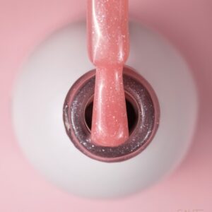 Saute Nails Express Base Sparkling Peachy 8ml – brzoskwiniowa baza hybrydowa z drobinką — zdjęcie 1