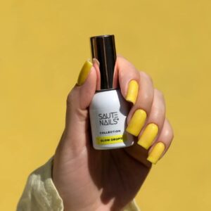 Saute Nails Glow Drops Lakier Hybrydowy Żółty z Drobinkami 8ml — zdjęcie 1