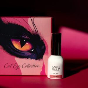 Saute Nails Lakier hybrydowy Cat Eye Effect E06 – neonowy pomarańcz z efektem magnetycznym 8ml — zdjęcie 2