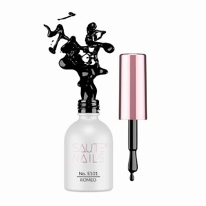 Saute Nails Lakier hybrydowy S101 Romeo – głęboka klasyczna czerń 8 ml
