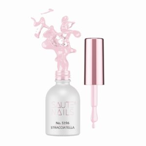 Saute Nails Lakier hybrydowy S196 Stracciatella – pudrowy róż z drobinką 8 ml