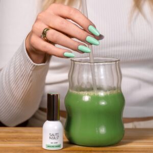 Saute Nails Lakier hybrydowy S338 Healing Green miętowy 8 ml — zdjęcie 2