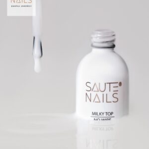Saute Nails Milky Top No Wipe 8ml – mleczny top hybrydowy — zdjęcie 3