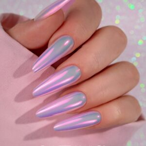 Saute Nails pyłek do paznokci Ariel’s Aura efekt tafli szkła różowy połysk — zdjęcie 3