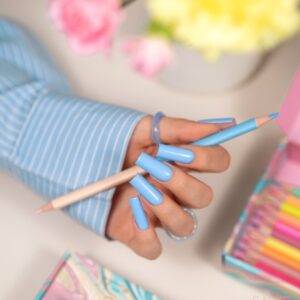Saute Nails Lakier Hybrydowy S294 Misty Blue – pastelowy błękit 8ml — zdjęcie 3