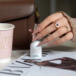Saute Nails Lakier Hybrydowy S300 Honey Mocha – karmelowy beż 8ml — zdjęcie 2
