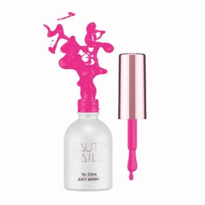 Saute Nails Lakier Hybrydowy S304 Juicy Berry – malinowy róż z drobinką 8ml