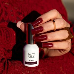Saute Nails Lakier hybrydowy S327 Deep Cherry – głęboka wiśnia 8ml — zdjęcie 2