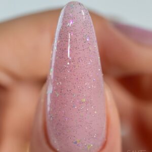 Saute Nails Silver Flash Top No Wipe 8ml – top hybrydowy z efektem flash i holograficzną drobinką — zdjęcie 1