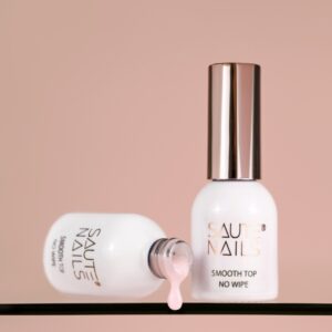 Saute Nails Smooth Top No Wipe 8ml – mleczno-beżowy top hybrydowy — zdjęcie 2