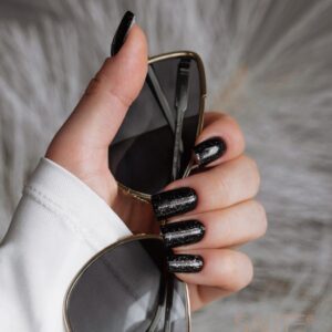 Saute Nails Top hybrydowy Glimmer Top No Wipe – złota drobinka 8ml — zdjęcie 2