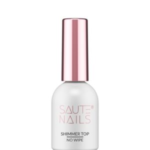 Saute Nails Top hybrydowy Shimmer Top No Wipe – srebrna drobinka 8ml