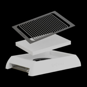 SheMax X PRO – GRAY – Pochłaniacz pyłu do manicure, regulowana prędkość, elegancki design, energooszczędny — zdjęcie 1