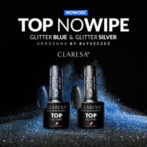 Top No Wipe 5g Glitter Blue CLARESA — zdjęcie 1