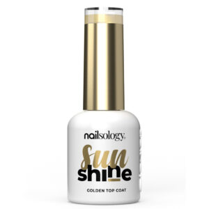 Top do paznokci hybrydowych Nailsology Sun Shine Clavier, brokat złoty, 8ml — zdjęcie 1