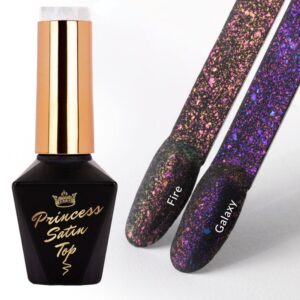 Top matowy no wipe MollyLac Princess Satin Top Galaxy Nr 8 10g – satynowy efekt z drobinkami