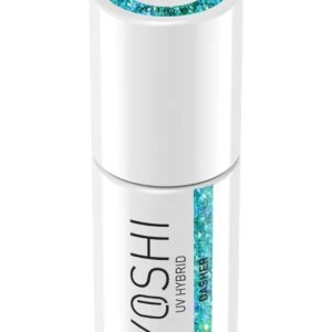 YOSHI Dasher 411 – lakier hybrydowy do paznokci 6ml, turkus z brokatem TPO-FREE — zdjęcie 2