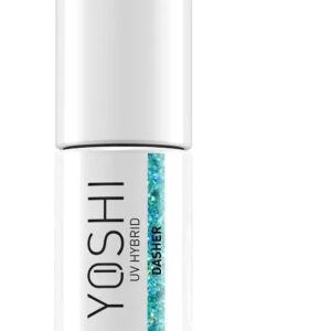 YOSHI Dasher 411 – lakier hybrydowy do paznokci 6ml, turkus z brokatem TPO-FREE — zdjęcie 4