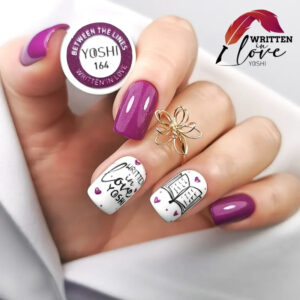 Yoshi Between The Lines 164 – lakier hybrydowy fiolet z drobiną 6ml TPO-FREE — zdjęcie 2